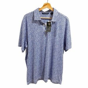 NWT Cutter & Buck Pike Eco Floral Print Polo Wolf Embroidery size Large